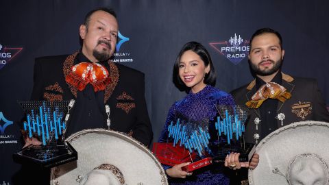 Pepe, Ángela y Leonardo Aguilar | Victor Chavez/Getty Images for Estrella Media.