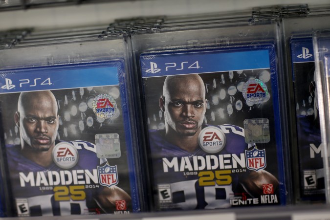 PEMBROKE PINES, FL - NOVEMBER 15: Madden 25 for the new Sony Playstation 4 is seen on display at Best Buy after the console went on sale at midnight on November 15, 2013 in Pembroke Pines, Florida. PlayStation 4 is the follow-up to the company's PlayStation 3 and is priced at $400. (Photo by Joe Raedle/Getty Images)