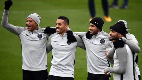Kylian MBappe, Marquinhos y Neymar.