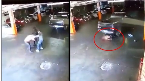 Sicarios disparan a joven y luego le pasan una camioneta encima.