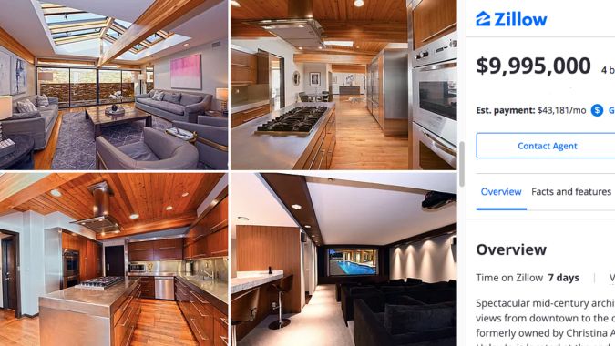 La casa que perteneció a Christina Aguilera está sacudiendo el mercado de Hollywood Hills (Cortesía Zillow)