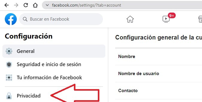 Captura de un perfil de Facebook