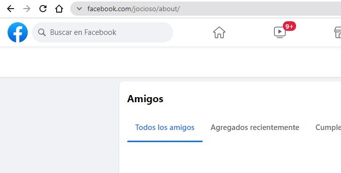 Captura de un perfil de Facebook