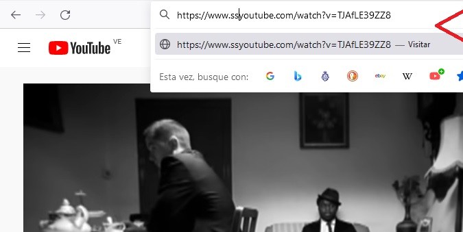 Captura de pantalla de Youtube mostrando un video