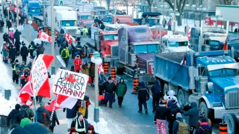 Covid: el caos en Canadá por la protesta de camioneros contra la vacuna obligatoria