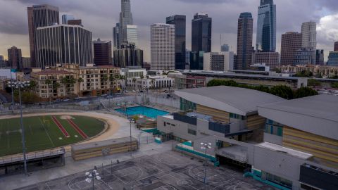 LOS ANGELES, CALIFORNIA - MARCH 19: Schools grounds stand empty at the Miguel Contreras Learning Complex before the new restrictions went into effect at midnight as the the coronavirus pandemic spreads on March 19, 2020 in Los Angeles, California. California Governor Gavin Newsom issued a statewide stay at home order for Californias 40 million residents except for necessary activities in order to slow the spread of COVID-19. (Photo by David McNew/Getty Images)