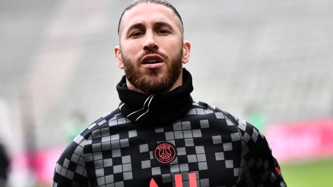 Sergio Ramos en uno de los últimos entrenamientos del PSG.