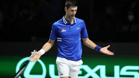 Novak Djokovic en la Copa Davis celebrada en diciembre de 2021.