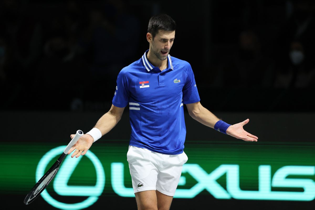 Novak Djokovic en la Copa Davis celebrada en diciembre de 2021.