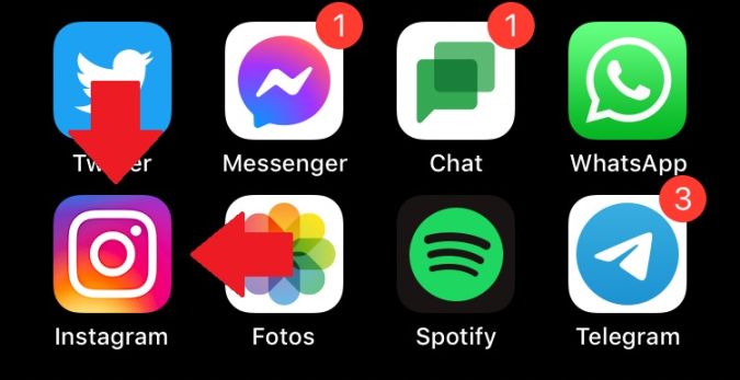 Captura de la pantalla de inicio en un iPhone