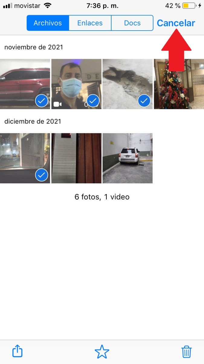 Captura de pantalla de un chat en WhatsApp