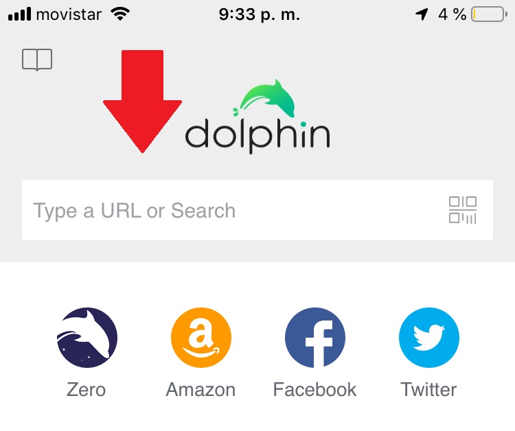 Captura de pantalla de la interfaz de Dolphin Browser