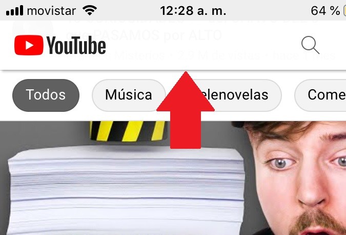 Captura de pantalla del youtube desde Dolphin Browser
