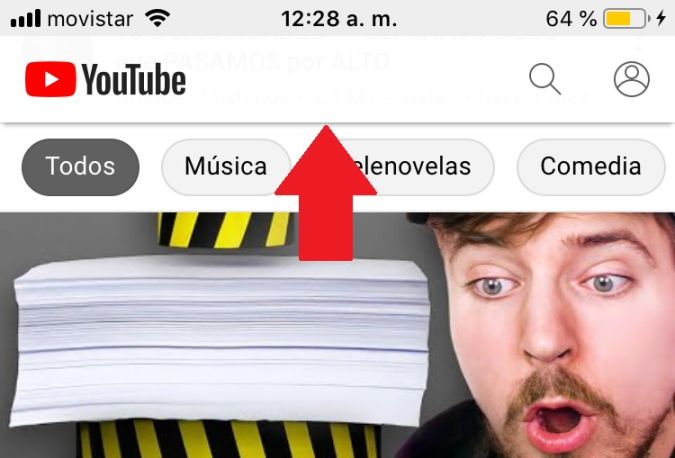 Captura de pantalla del youtube desde Dolphin Browser