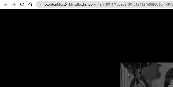 Captura de pantalla de un video de Facebook reproduciéndose en una versión que permite la descarga directa