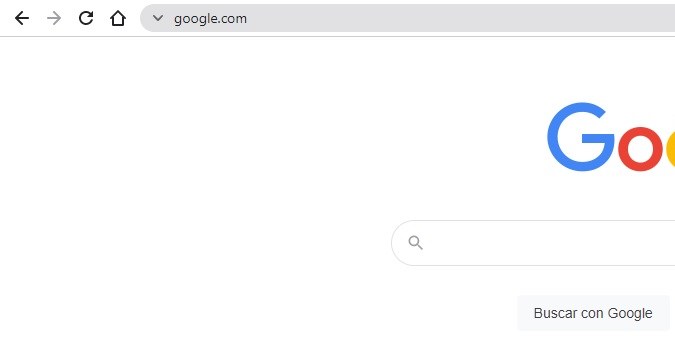 Captura pantalla del inicio de Google Chrome señalando el botón de configuración