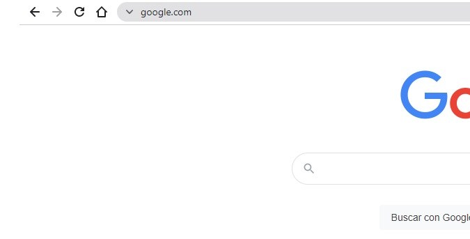 Captura de pantalla del inicio de Chrome señalando la opción configuración