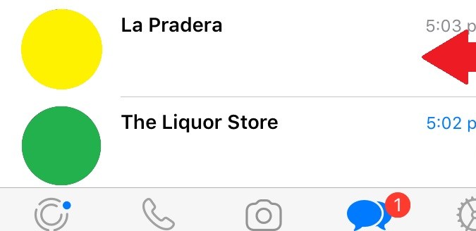 Captura de pantalla de la ventana de chats en WhatsApp