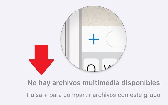 Captura de pantalla de la galería vacía luego de eliminar los archivos de un chat de WhatsApp