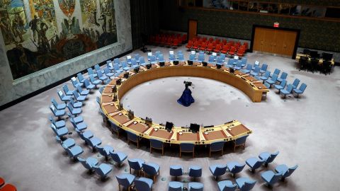 Vista general de la sala del Consejo de Seguridad de Naciones Unidas, donde se celebra la reunión de emergencia.