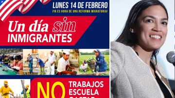 La congresista Alexandria Ocasio-Cortez apoya la campaña "un día sin inmigrantes".