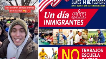 El organizador de "un día sin inmigrantes", Carlos Eduardo Espina, lideró un mintin frente a la Casa Blanca.
