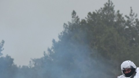 Tropas ucranianas se mantienen a la espera de una invasión rusa.