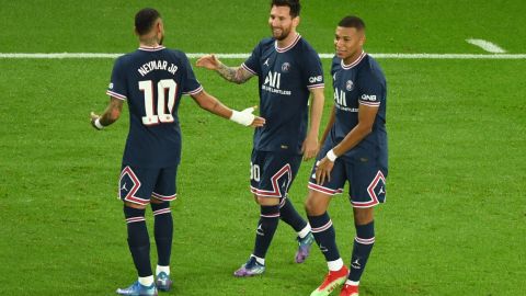 Lionel Messi, Kylian Mbappé y Neymar Jr.