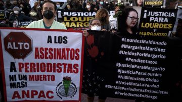 Protesta por asesinatos de periodistas en México