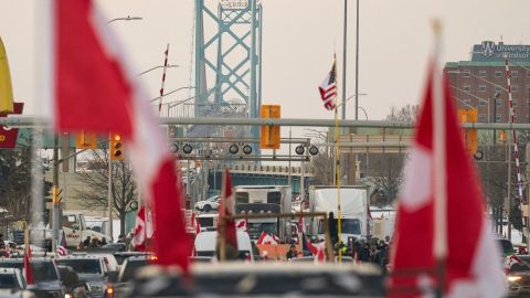Protesta contra mandatos de Covid en Canadá