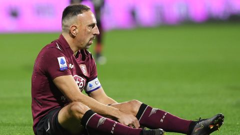 Franck Ribery en un partido con el Salernitana de la Serie A italiana.