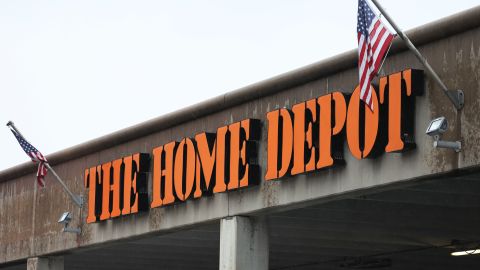 NEW YORK, NEW YORK - FEBRUARY 22: A Home Depot store sign is seen on February 22, 2022 in the Sunset Park neighborhood of the Brooklyn borough in New York City. Home Depot announced on Tuesday that sales grew 11 percent in the fiscal fourth quarter. The company saw challenges of inflation and supply chain bottlenecks as demand decreased during the coronavirus (COVID-19) pandemic. Home Depot projects growth in 2022 with contractors buying lumber, electrical equipment and other supplies. (Photo by Michael M. Santiago/Getty Images)