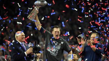 Tom Brady tras ganar el Super Bowl LI con los New England Patriots en 2017.