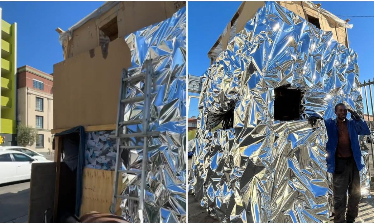 Persona sin hogar se viraliza por construir casa de cartón de dos pisos en  Los Ángeles - La Opinión