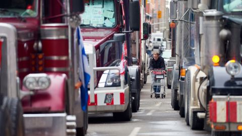 Protesta de camioneros en Canadá