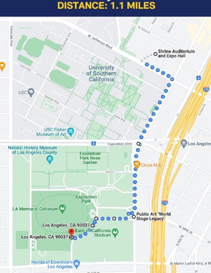 Ruta del desfile de L.A. Rams