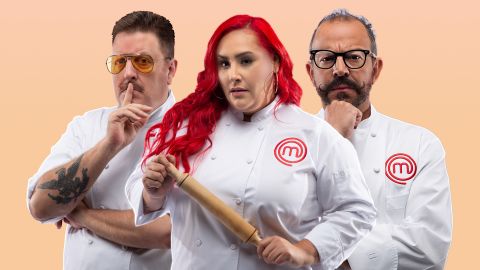 Chef Adrián Herrera, Chef Claudia Sandoval y Chef Benito Molina de 'MasterChef Latinos'.