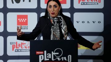 La actriz Rossy de Palma durante la presentación de las nominaciones de los IX premios Platino.