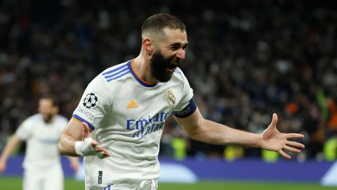 El delantero del Real Madrid Karim Benzema anotó tres goles cruciales.