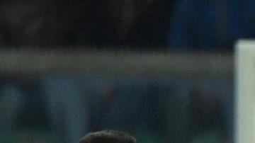 Girgio Chiellini se lamenta tras el gol de Macedonia del Norte.