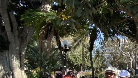Miembros de la comunidad y activistas se reunieron en la Placita Olvera de LA.