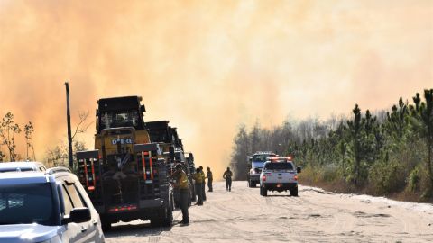 El incendio en el Panhandle de Florida se extiende a 3 condados.