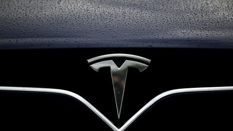 CORTE MADERA, CALIFORNIA - MAY 20: The Tesla logo is displayed on the front of a Tesla car on May 20, 2019 in Corte Madera, California. Stock for electric car maker Tesla fell to a 2-1/2 year low after Wall Street analysts questioned the company's growth prospects. (Photo by Justin Sullivan/Getty Images)