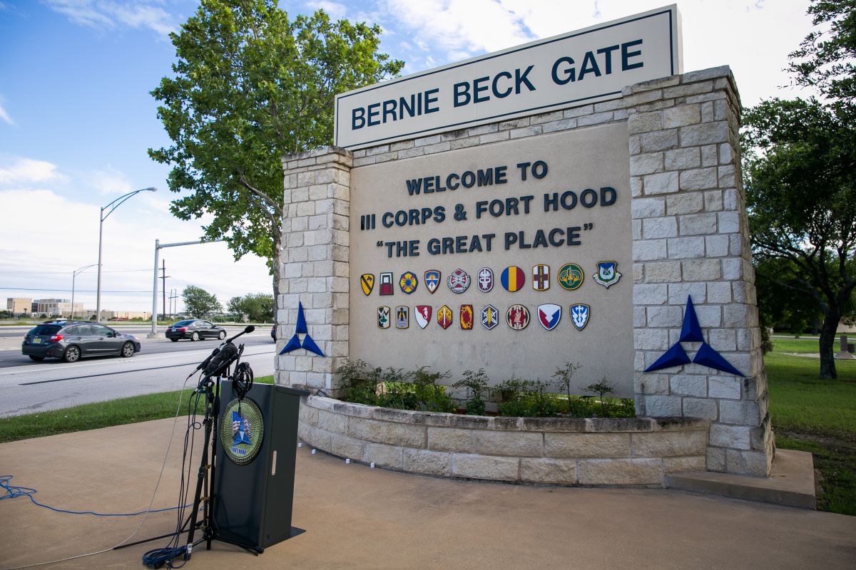 Una entrada de la base militar de Fort Hood, en Texas.