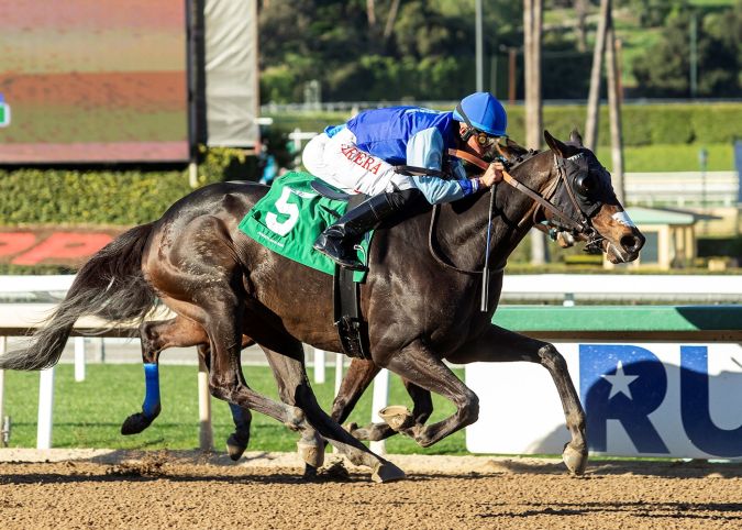 El jinete Diego Herrera montando a 'Soy Tapatío'. Este 5 de marzo van por algo grande. /Foto: Cortesía Santa Anita