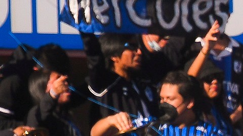 Afición de Querétaro en el estadio.
