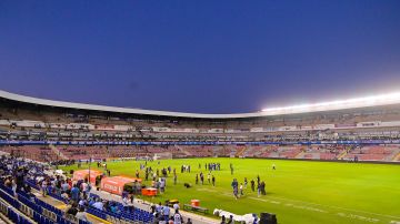 Estadio La Corregidora el pasado sábado cuando ocurrieron los hechos violentos en el partido entre Gallos Blancos y Atlas por el Clausura de la Liga MX.
