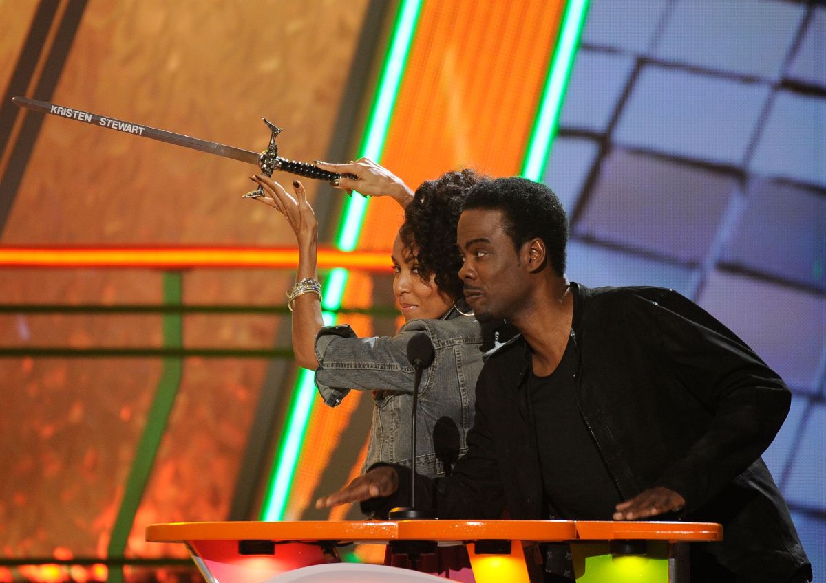 Jada y Pinkett y Chris Rock en los Nickelodeon Choices Awards.