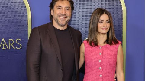 Penélope Cruz y Javier Bardem en el almuerzo de los Premios Oscar 2022.