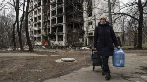 Edificios destruidos en Kiev